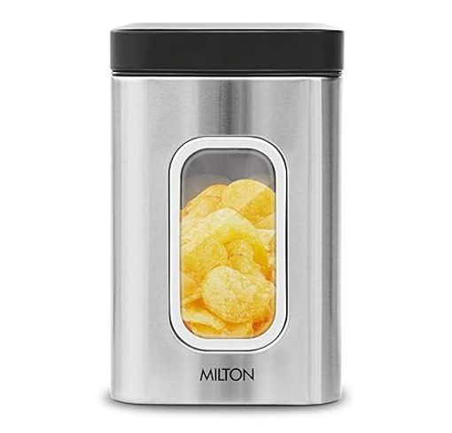 MILTON Steel Clear Square Storage Jar, 2500 ml की तस्वीर