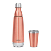 Milton Vertex Steel 750 Thermosteel Hot or Cold Water Bottle with Stainless Steel Tumbler, 700 ml, Metalic Copper की तस्वीर