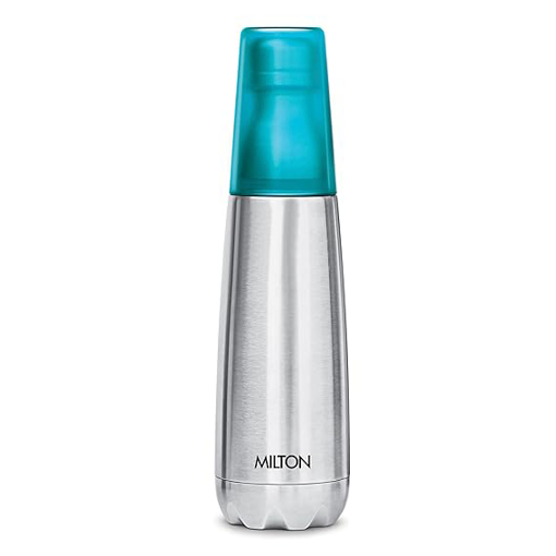 Milton Vertex Steel 1000 Thermosteel Water Bottle with Unbreakable Plastic Tumbler, 1000 ml की तस्वीर