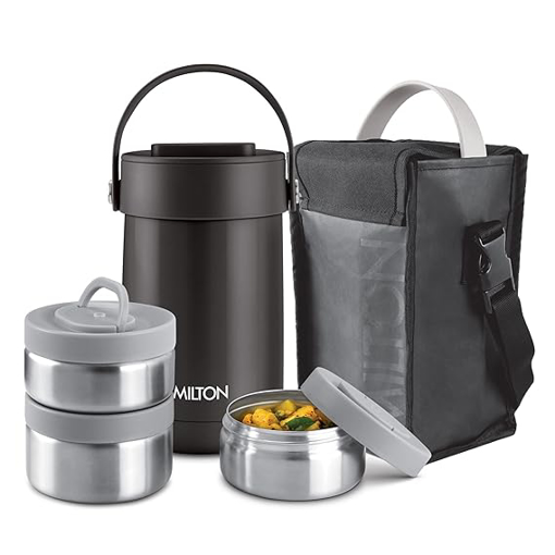 Picture of MILTON Glamour Thermosteel Stainless Steel Tiffin Box, Set of 3