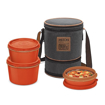 Picture of MILTON Flexi 2+1 Inner Stainless Steel Lunch Box with Jacket, Set of 3, Brown/Black