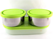Picture of MILTON Executive Lunch Insulated Tiffin, 2 Round Containers, 280 ml Each, 1 Oval Container, 450 ml, Green| Microwave Safe | Easy to Carry | Leak Proof | Insulated Tiffin | Hot Food