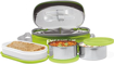 Picture of MILTON Executive Lunch Insulated Tiffin, 2 Round Containers, 280 ml Each, 1 Oval Container, 450 ml, Green| Microwave Safe | Easy to Carry | Leak Proof | Insulated Tiffin | Hot Food