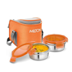 Picture of MILTON Cube-2 Stainless Steel Tiffin Lunch Box with 2 Containers, 300 ml Each, Orange