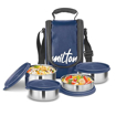 Milton Tasty 4 Stainless Steel Lunch Box with 4 Containers, (1 - 200 ml, 2 - 320 ml Each, 1 - 500 ml)| Leak proof | Easy to carry | Stainless Steel | Odour Proof | Food Grade | Light Weight | Easy to Clean की तस्वीर