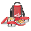 Picture of Milton Tasty 4 Stainless Steel Lunch Box with 4 Containers, (1 - 200 ml, 2 - 320 ml Each, 1 - 500 ml)| Leak proof | Easy to carry | Stainless Steel | Odour Proof | Food Grade | Light Weight | Easy to Clean