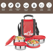 Milton Tasty 4 Stainless Steel Lunch Box with 4 Containers, (1 - 200 ml, 2 - 320 ml Each, 1 - 500 ml)| Leak proof | Easy to carry | Stainless Steel | Odour Proof | Food Grade | Light Weight | Easy to Clean की तस्वीर