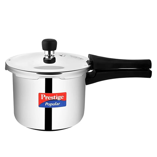 Prestige Popular Stainless Steel Outer Lid Pressure Cooker, 3 Litres, Silver की तस्वीर