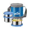 Picture of Milton Expando 2+1 Lunch Box (3 Stainless Steel Container, 320 ml, 320 ml, 500 ml) with Insulated Jacket| Leak Proof | Food Grade | Easy to Carry | Odour Proof | Light Weight | Office | College