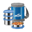 MILTON Expando 3+1 Lunch Box (4 Stainless Steel Container, 200 ml, 320 ml, 320 ml, 500 ml) with Insulated Jacket | Leak & Odour Proof | Food Grade | Easy to Carry | Office | College की तस्वीर