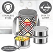 MILTON Steel Treat 3 Stainless Steel Tiffin, 3 Containers, 280 ml Each with Jacket | Light Weight | Easy to Carry | Leak Proof | Food Grade | Dishwasher Safe की तस्वीर