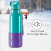 Milton Steel Sprint 600 Insulated Inner Stainless Steel Water Bottle, 510 ml | Hot or Cold | Easy Grip | Leak Proof | School | Office | Gym | Hiking | Treking | Travel Bottle की तस्वीर