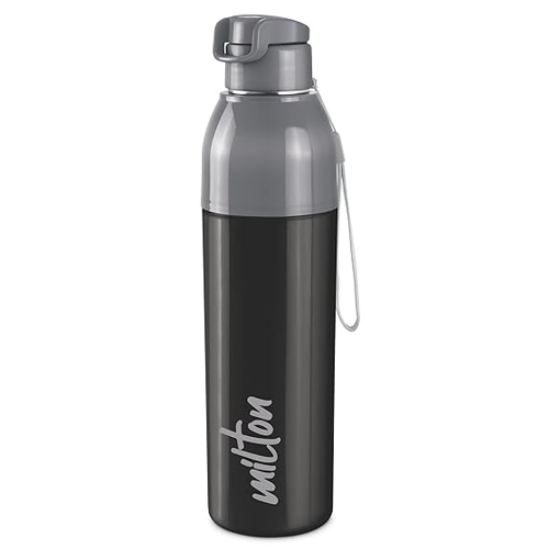 Picture of Milton Steel Convey 900 Insulated Inner Stainless Steel Water Bottle, 630 ml, Black | Leak Proof | BPA Free | Hot or Cold for Hours | Office | Gym | Hiking | Treking | Travel Bottle
