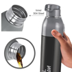 Picture of Milton Steel Convey 900 Insulated Inner Stainless Steel Water Bottle, 630 ml, Black | Leak Proof | BPA Free | Hot or Cold for Hours | Office | Gym | Hiking | Treking | Travel Bottle