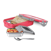 Picture of Milton Steely Super Deluxe Insulated Inner Stainless Steel Big Tiffin Box, 500 ml, with Inner Stainless Steel Container, 175 ml and Spoon | Kids Lunch Box | Easy to Carry | Easy to Clean
