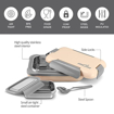 Picture of MILTON More Meal Insulated Large Tiffin Box, 770 ml, with Inner Stainless Steel Container, 175 ml and Spoon | Food Grade | Inside Steel | School | College | Office| Easy to Carry