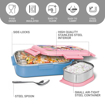 Picture of MILTON Flatmate Barbie Inner Stainless Steel Tiffin Box, 700 ml, with Inner Stainless Steel Container, 200 ml and Spoon | Food Grade | School Lunch Box | Picnic
