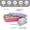 Picture of MILTON Flatmate Barbie Inner Stainless Steel Tiffin Box, 700 ml, with Inner Stainless Steel Container, 200 ml and Spoon | Food Grade | School Lunch Box | Picnic