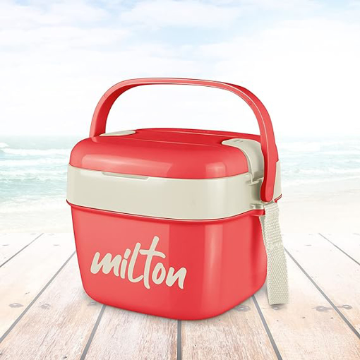 Picture of MILTON Cubic Big Inner Stainless Steel Tiffin Box, 1100 ml | Inner Small Leak Proof Container & Spoon | PU Insulated | BPA Free | Easy to Carry