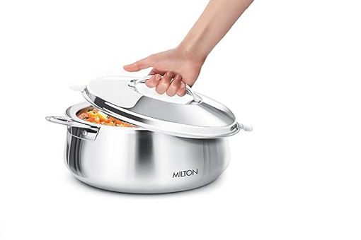 Milton Luxuria 1500 Stainless Steel Insulated Casserole, 1.68 Litre, Silver की तस्वीर