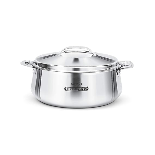 Milton Luxuria 3500 Stainless Steel Insulated Casserole, 3.41 Litre, Silver की तस्वीर