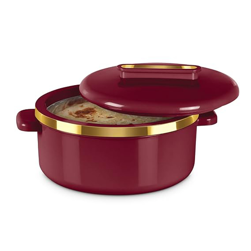 Picture of MILTON Curve 1000 Inner Stainless Steel Casserole, 840 ml, Ivory | BPA Free | Food Grade | Easy to Carry | Easy to Store | Chapati | Roti | Curd Maker