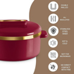 Picture of MILTON Curve 1000 Inner Stainless Steel Casserole, 840 ml, Ivory | BPA Free | Food Grade | Easy to Carry | Easy to Store | Chapati | Roti | Curd Maker