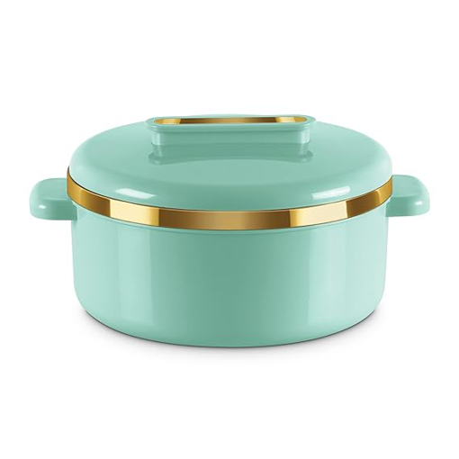 Picture of MILTON Curve 1500 Inner Stainless Steel Casserole, 1300 ml, Light Green | BPA Free | Food Grade | Easy to Carry | Easy to Store | Chapati | Roti | Curd Maker