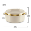 Picture of MILTON Curve 2500 Inner Stainless Steel Casserole, 2.15 litres | BPA Free | Food Grade | Easy to Carry | Easy to Store | Chapati | Roti | Curd Maker
