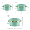 Picture of MILTON Curve Jr. Gift Stainless Steel Casserole Set of 3 (450 ml, 840 ml, 1300 ml), Light Green | BPA Free | Food Grade | Easy to Carry | Easy to Store | Chapati | Roti | Curd Maker