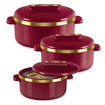 Picture of MILTON Curve Jr. Gift Stainless Steel Casserole Set of 3 (450 ml, 840 ml, 1300 ml), Light Green | BPA Free | Food Grade | Easy to Carry | Easy to Store | Chapati | Roti | Curd Maker