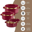 Picture of MILTON Curve Jr. Gift Stainless Steel Casserole Set of 3 (450 ml, 840 ml, 1300 ml), Light Green | BPA Free | Food Grade | Easy to Carry | Easy to Store | Chapati | Roti | Curd Maker