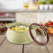 Picture of MILTON Weave 1000 Insulated Inner Stainless Steel Casserole with Glass Lid, 780 ml  | BPA Free | Food Grade | Easy to Carry | Easy to Store | Ideal for Chapatti | Roti | Curd Maker