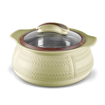 Picture of MILTON Weave 1000 Insulated Inner Stainless Steel Casserole with Glass Lid, 780 ml  | BPA Free | Food Grade | Easy to Carry | Easy to Store | Ideal for Chapatti | Roti | Curd Maker