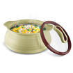 Picture of MILTON Weave 1000 Insulated Inner Stainless Steel Casserole with Glass Lid, 780 ml  | BPA Free | Food Grade | Easy to Carry | Easy to Store | Ideal for Chapatti | Roti | Curd Maker