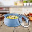 Picture of MILTON Weave 1000 Insulated Inner Stainless Steel Casserole with Glass Lid, 780 ml  | BPA Free | Food Grade | Easy to Carry | Easy to Store | Ideal for Chapatti | Roti | Curd Maker
