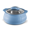Picture of MILTON Weave 1000 Insulated Inner Stainless Steel Casserole with Glass Lid, 780 ml  | BPA Free | Food Grade | Easy to Carry | Easy to Store | Ideal for Chapatti | Roti | Curd Maker