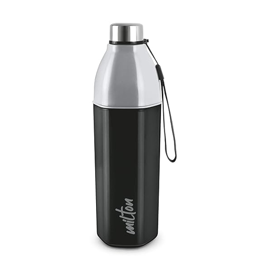 Picture of Milton Kool Hexone 600 Insulated Water Bottle, 465 ml, Black | Leak Proof | Easy Grip | BPA Free | Easy to Carry | Odourless