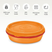 MILTON Microwow Stainless Steel Lunch Container, 200ml, Orange की तस्वीर