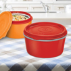 Milton Microwow Inner Stainless Steel Lunch Container, 350 ml Each, Red | 100% Leak Proof | Microwave Safe | BPA Free | Dishwasher Safe | Easy to Carry | Air Tight की तस्वीर