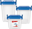 Milton Silo Plastic Storage Containers (15/20/25) Set of 3 (14.45 Litres, 18 Litres, 23 Litres), Blue | Storage Jar | Kitchen Organiser | BPA Free | Stackable | Modular | Nestable की तस्वीर