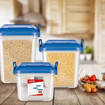 Milton Silo Plastic Storage Containers (15/20/25) Set of 3 (14.45 Litres, 18 Litres, 23 Litres), Blue | Storage Jar | Kitchen Organiser | BPA Free | Stackable | Modular | Nestable की तस्वीर