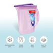 Milton H2O Slim Plastic Water Jug, 2 litres, Purple | BPA | Food Grade | Refrigerator Safe | Ideal for Serving Water | Juices | Shakes की तस्वीर