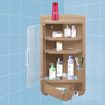 MILTON Trinity Plastic Corner Rack Without Door | Multipurpose Storage Organizer | Adjustable Shelf l Bathroom l Kitchen l Home l Recyclable l Multiple Compartments की तस्वीर