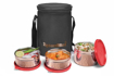 Picture of Signoraware Copper Coated Executive Steel Medium Lunch Box, 350ml+350ml+500ml, Set of 3