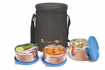 Picture of Signoraware Copper Coated Executive Steel Medium Lunch Box, 350ml+350ml+500ml, Set of 3