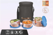 Picture of Signoraware Copper Coated Executive Steel Medium Lunch Box, 350ml+350ml+500ml, Set of 3