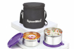 Picture of Signoraware Executive Stainless Steel Lunch Box Set 2 with bag | Stainless-Steel Leak-Proof Containers | Full Meal Boxes (Container Size 350mlx1 | 500mlx1 | Violet)