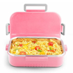 Picture of Signoraware Moonlight Puff Insulated 850ml Warm Compact Lunch Boxes for Adults/Kids with Puff Insulated Lid with Clip Lock/Air Tight Spill Proof/Food Grade Bpa Free/Office School |Rectangle