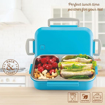 Signoraware Eat-up Stainless Steel Lunch Box for Kids Adults, PUF Insulation Keeps Food Warm, Food Grade Bpa Free, 2 Compartments with Locking Lid and Steam Valve, Spill Leak Proof की तस्वीर